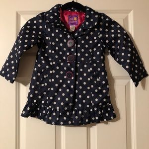 Size 4 Pink Platinum Hooded Rain Coat